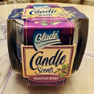 Vintage 1996 Glade Candle Scents Mountain Berry 4oz Glass Jar Discontinued